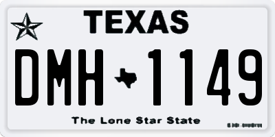 TX license plate DMH1149