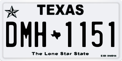 TX license plate DMH1151