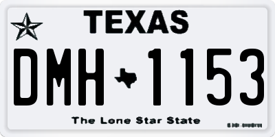 TX license plate DMH1153