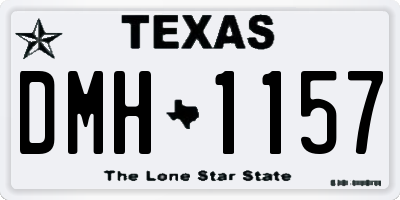 TX license plate DMH1157