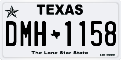 TX license plate DMH1158