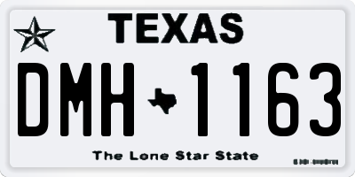 TX license plate DMH1163