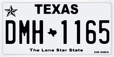 TX license plate DMH1165