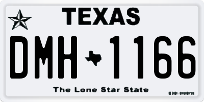 TX license plate DMH1166