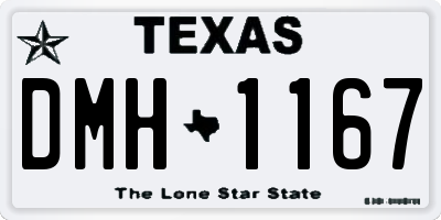 TX license plate DMH1167