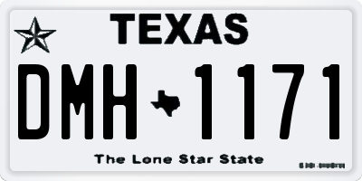 TX license plate DMH1171