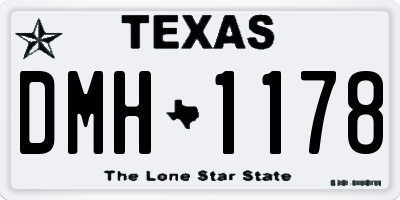 TX license plate DMH1178