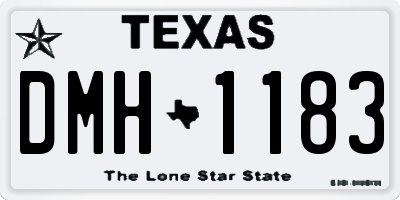 TX license plate DMH1183