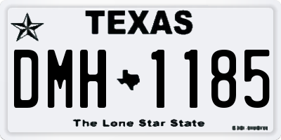 TX license plate DMH1185