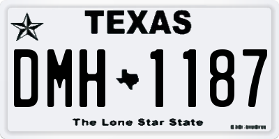 TX license plate DMH1187