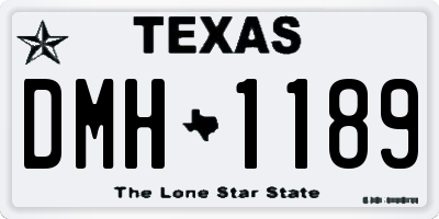 TX license plate DMH1189