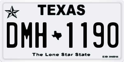TX license plate DMH1190