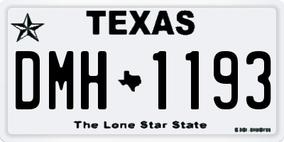 TX license plate DMH1193