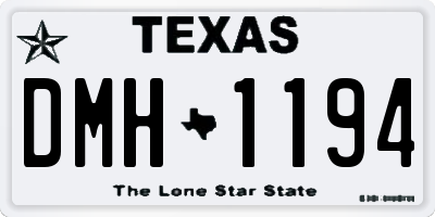 TX license plate DMH1194