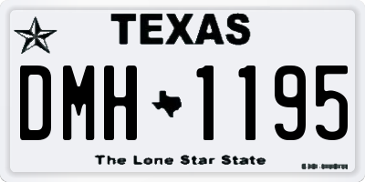 TX license plate DMH1195