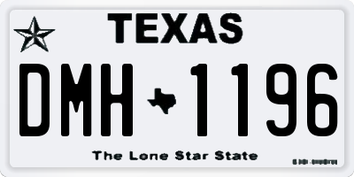 TX license plate DMH1196