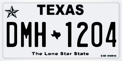TX license plate DMH1204
