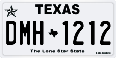 TX license plate DMH1212