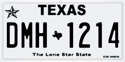 TX license plate DMH1214