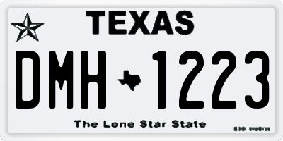 TX license plate DMH1223