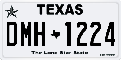 TX license plate DMH1224