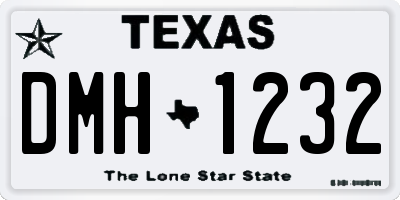 TX license plate DMH1232
