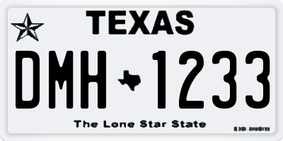 TX license plate DMH1233