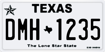 TX license plate DMH1235