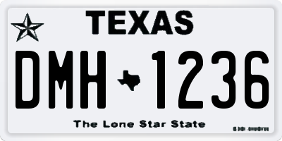 TX license plate DMH1236