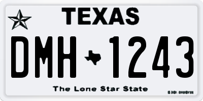 TX license plate DMH1243