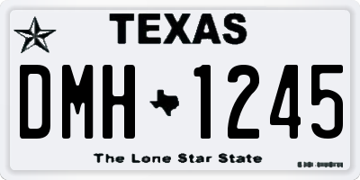 TX license plate DMH1245