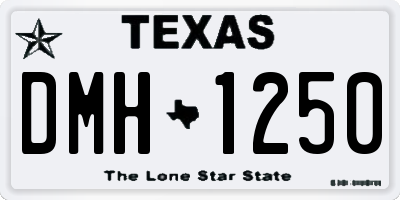 TX license plate DMH1250