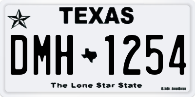 TX license plate DMH1254