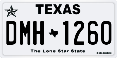 TX license plate DMH1260