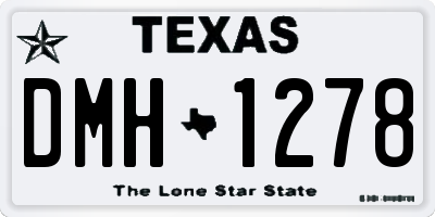 TX license plate DMH1278