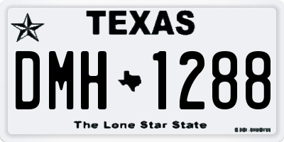 TX license plate DMH1288