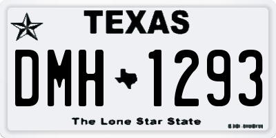 TX license plate DMH1293