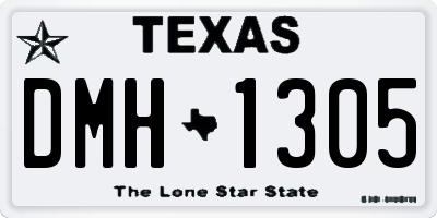 TX license plate DMH1305