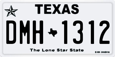 TX license plate DMH1312
