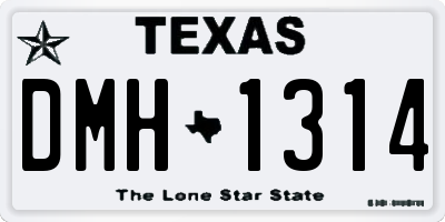 TX license plate DMH1314