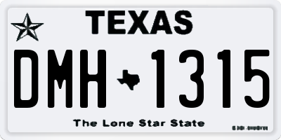 TX license plate DMH1315