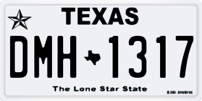 TX license plate DMH1317