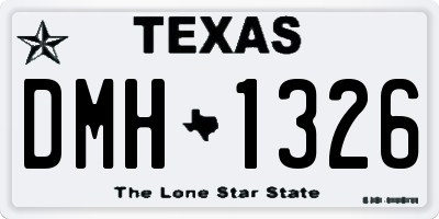 TX license plate DMH1326