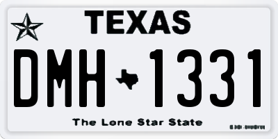 TX license plate DMH1331