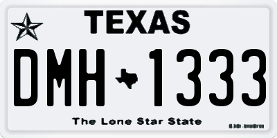 TX license plate DMH1333