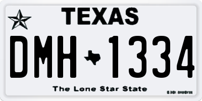 TX license plate DMH1334
