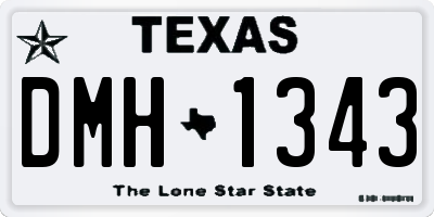 TX license plate DMH1343