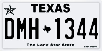TX license plate DMH1344