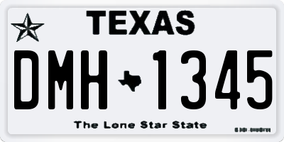 TX license plate DMH1345