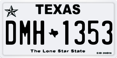 TX license plate DMH1353